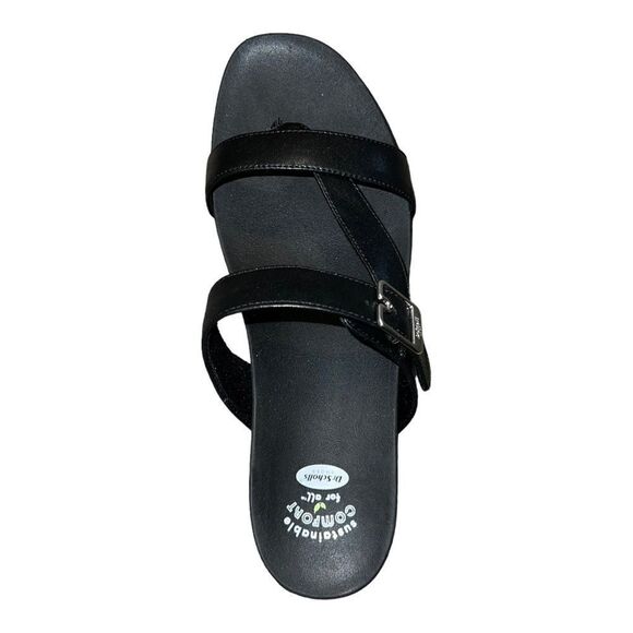 Dr. Scholls Womens Island Dream Thong Sandals Black Faux Leather 11M New - Picture 6 of 9